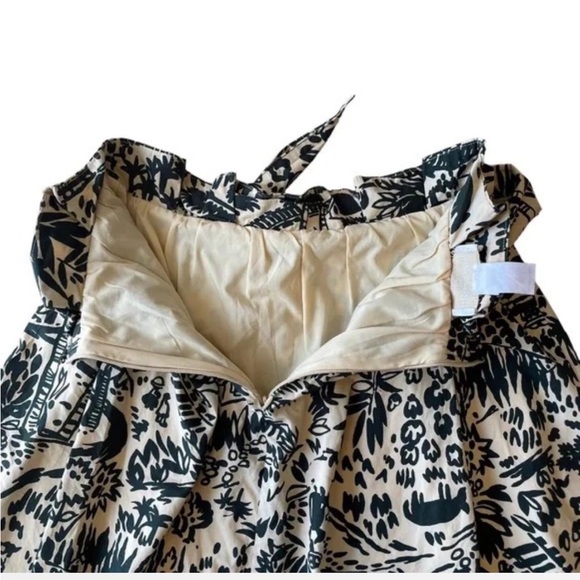 Anthropologie Corey Lynn Calter Cream and Dark Green A-Line Skirt - Picture 4 of 5